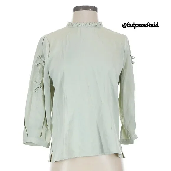MISS PATINA Dorothy 3/4 sleeve blouse in mint - Picture 5 of 11